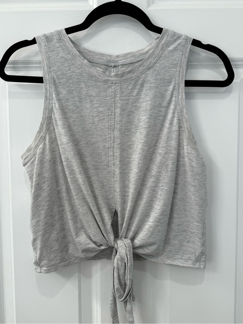 Lululemon Front Tie Cropped Tank Top Size Medium Gray
